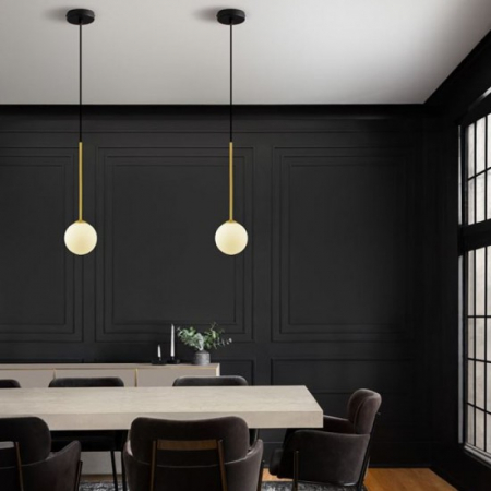 Pendul Nova Luce SAVOY 9620157 Satin Gold & Matt Black Metal White Opal Glass G9 1x5W IP20 [1]