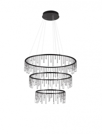 Moderne - Candelabru Nova Luce Stellar, crom negru, LED, 72W, 6028 lumeni, alb cald 3000K, D.80 cm, 9186971