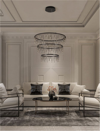 Candelabru Nova Luce Stellar, crom negru, LED, 72W, 6028 lumeni, alb cald 3000K, D.80 cm, 9186971 [1]