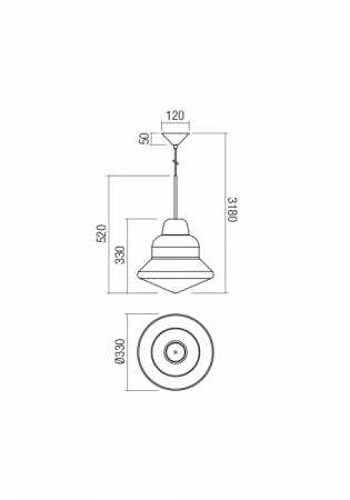 Suspensie REDO Amno 01-1770 E27 1x42W Ø330 IP20 Champagne [2]