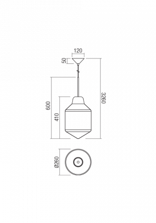 Suspensie REDO Amno 01-1772 E27 1x42W Ø260 IP20 Champagne [2]