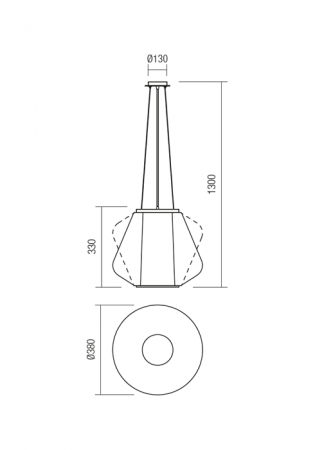 Suspensie REDO Fusion 01-1140 E27 1x42W Ø380 IP20 Smoky [3]