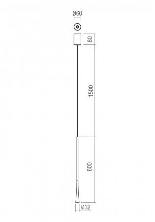 Suspensie REDO ITO 01-4077 LED 6.2W 3000K 495lm H600mm ⌀32mm Aur Mat IP20 [1]