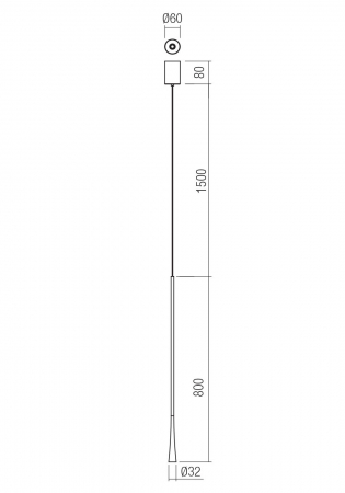Suspensie REDO ITO 01-4118 LED 6.2W 3000K 495lm H800mm ⌀32mm Alb Mat IP20 [1]