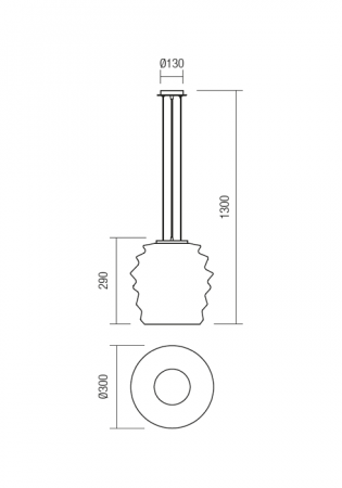 Suspensie REDO Magma 01-1141 E27 1x42W Ø300 IP20 Alb Opal [2]