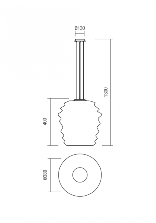 Suspensie REDO Magma 01-1142 E27 1x42W Ø380 IP20 Alb Opal [3]
