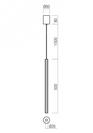 Pendul REDO NIKOS SU LED H500 8W 3000K SBK (4.1.2) [1]