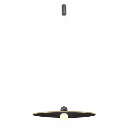 Lustre - Suspensie Redo Nuwa, fonoabsorbant negru/verde masliniu, LED, 7W, 420 lumeni, alb cald 3000K, D.60 cm, 01-3534