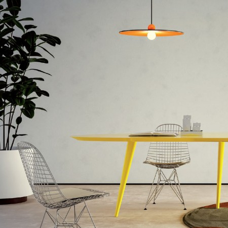 Suspensie Redo Nuwa, fonoabsorbant orange/gri inchis, LED, 7W, 420 lumeni, alb cald 3000K, D.60 cm, 01-3536 [1]