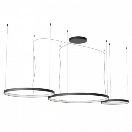 BLACK FRIDAY 2024 - Suspensie Redo Orion Round, negru mat, LED CCT, 176W, 11406 lumeni, 2700K/3000K/4000K, D.100+75+50 cm, 01-3885