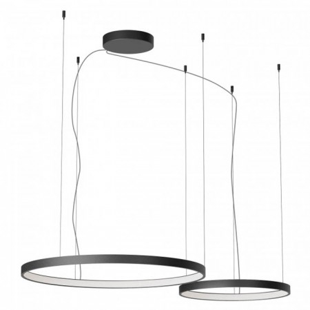 BLACK FRIDAY 2024 - Suspensie Redo Orion Round, negru mat, LED CCT, 96W, 6148 lumeni, 2700K/3000K/4000K, D.75+50 cm, 01-3881
