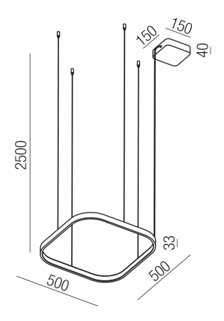 SUSPENSIE REDO ORION SU LED 500*500 40W CCT 2700/3000/4000K SILVER COFFEE(4.1.2) (SQ) [1]