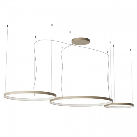 Lustre - SUSPENSIE REDO ORION SU LED D500+750+1000 176W CCT 2700/3000/4000K SILVER COFFEE(4.1.2) (RD)