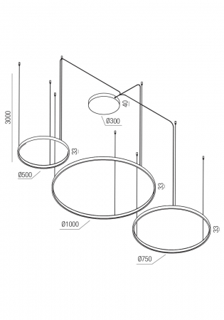 SUSPENSIE REDO ORION SU LED D500+750+1000 176W CCT 2700/3000/4000K WH(4.1.2) (RD) [1]