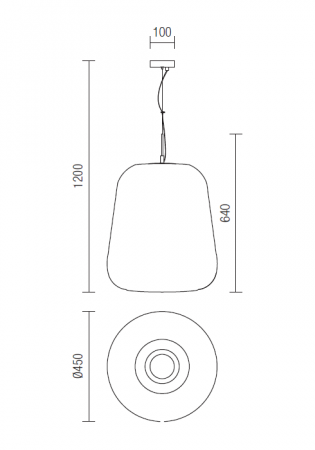 Suspensie REDO Pound 01-1076 E27 1x42W Ø450 IP20 Cooper [3]