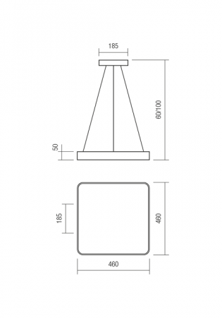 Suspensie REDO Screen 01-1124 48W 3000K 3211lm Nedimabila IP20 Alb Mat [2]