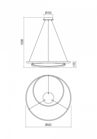 Suspensie Redo Torsion LED Dimabila (3 step) bronz 30W 3300/2490 lumeni alb cald 3000K 01-1794 [1]