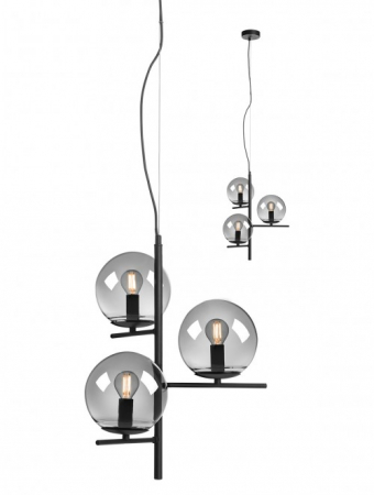 Lustre - Suspensie Smarter Boldy  01-3072 E14 3x28W   Metal Negru mat IP20