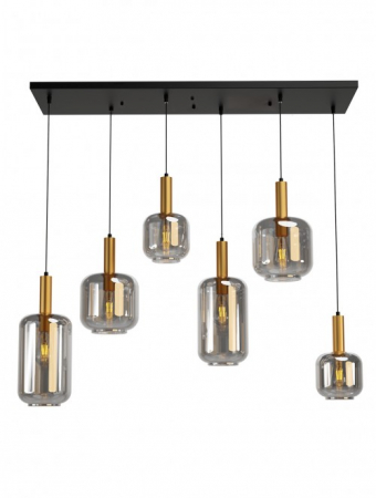 Lustre - Suspensie Smarter Brina  01-3215 E27 6x23W   Metal Negru mat/Auriu IP20
