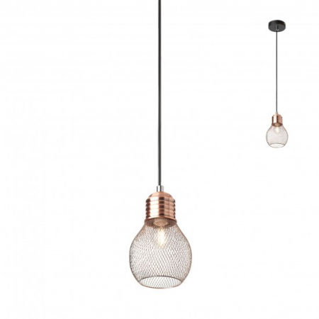 Pendule - Suspensie Smarter Edison, negru, abajur cuprat, 1XE27, 01-1578