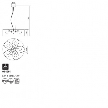Suspensie Smarter Formi, negru, 5XE27, 01-1991 [2]