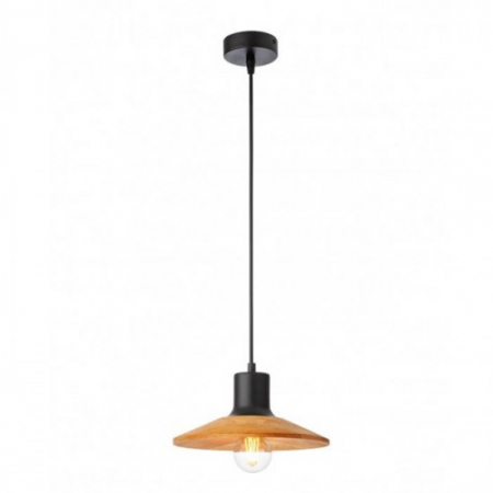 Pendule - Suspensie Smarter Fresno, metal si lemn multistrat, 1XE27, D.24 cm, 01-4054