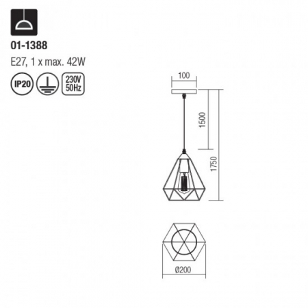 Pendul Smarter Krill 01-1388  1X42W E27 [1]