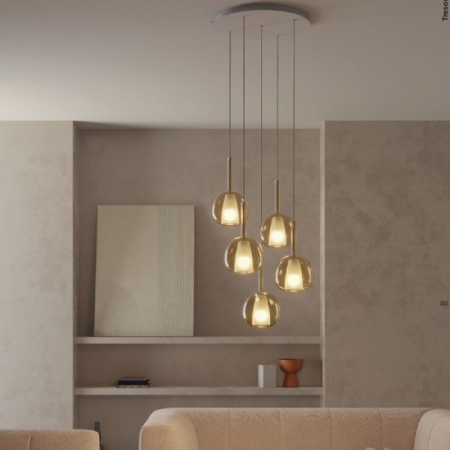 Suspensie Smarter Tresor, sticla ambra, 1XE27, D.20 cm, 01-3642 [2]