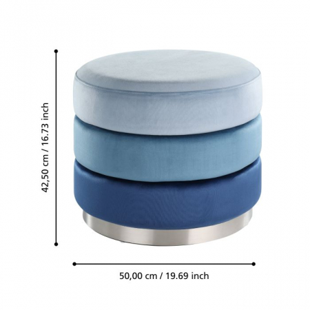 Taburet EGLO MASHIKE 424133 Catifea Poliester Multicolor Spuma Metal Ø500x425 mm [2]