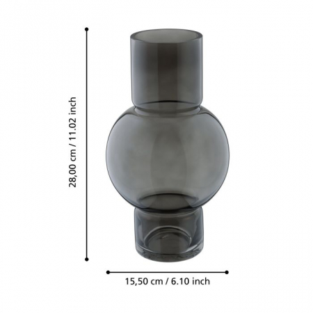 Vaza EGLO AMPITABE 421231 Glass Grey  Ø155x280 mm [4]