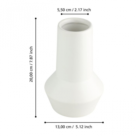 Vaza EGLO HIRADO 421024 Ceramic White Ø130x200 mm [4]