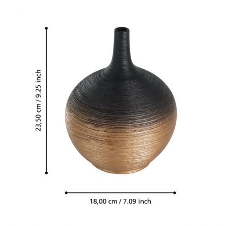 Vaza EGLO SARYKSU 421414 Ceramic Black Gold Ø180x235 mm  [3]