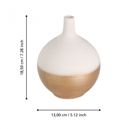Vaza EGLO SARYKSU 421417  Ceramic White Gold Ø130x185 mm  [3]