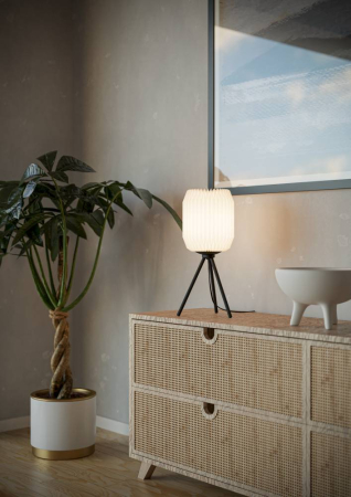 Veioza EGLO Belgrave 44103 E27 1X40W 220-240V,50/60Hz H 440mm x Ø180mm otel negru hartie alba IP20 [3]