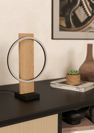 Veioza EGLO Boyal 901718 LED 1X12W 3000K 1700lm 220-240V,50/60Hz L 300mm x l 150mm x H 425mm otel/lemn negru/maro plastic alb IP20 [1]