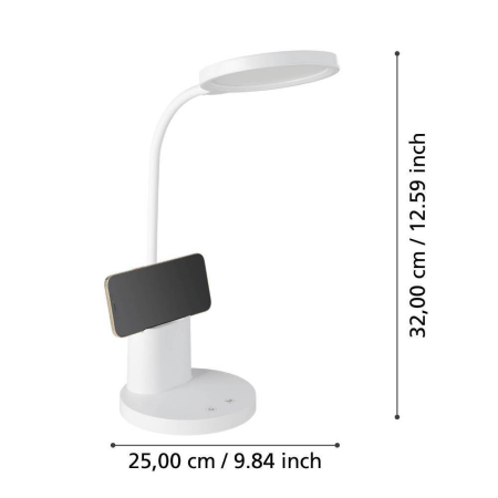Veioza EGLO Brolini 900529 LED 2,1W 2700-6500K 300lm  H 550mm x Ø150mm plastic alb  IP20 [3]