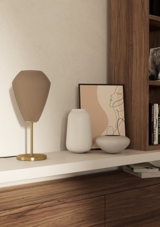 Veioza EGLO Caprarola 900814 E27 1X40W 220-240V,50/60Hz H 460mm x Ø200mm otel alama periata sticla satinata sandy IP20 [1]