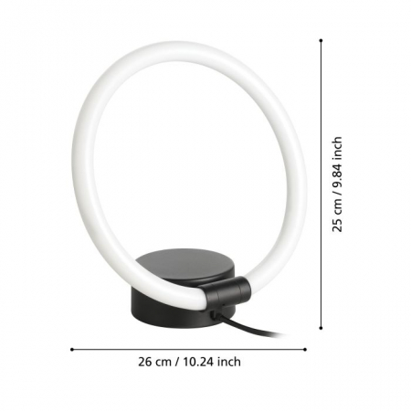 Veioza EGLO CARANACOA LED 11,5W 1500lm 3000K  Negru Alb IP20 [2]