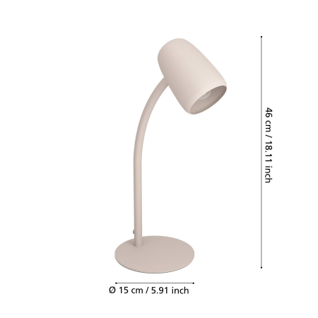 Veioza EGLO Carlo 901829 E14 1X18W 220-240V,50/60Hz L 0mm x l 85mm x H 460mm otel sandy  IP20 [2]