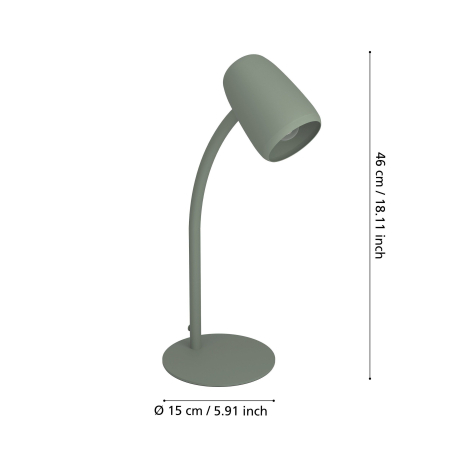 Veioza EGLO Carlo 901831 E14 1X18W 220-240V,50/60Hz L 0mm x l 85mm x H 460mm otel verde  IP20 [1]