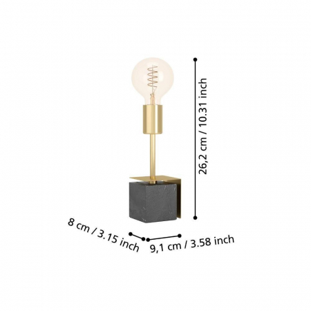 Veioza EGLO CARMITA 390168, E27 1X40W Ø45, Alama periata, Negru [2]