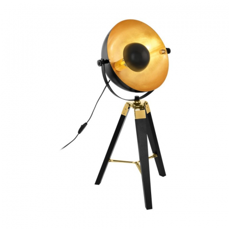 Veioza EGLO Covaleda, 1XE27, 1X60W, Otel/Lemn, Negru/Auriu - 49617 [1]