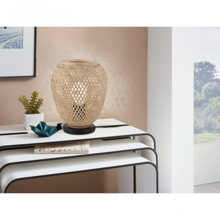 Veioza Eglo Dembleby, negru, lemn, 1XE27, H. 25 cm, 43263 [2]