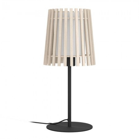 EGLO INTERIOR - Veioza Eglo Fattoria, lemn, textil alb, 1XE27, 900904