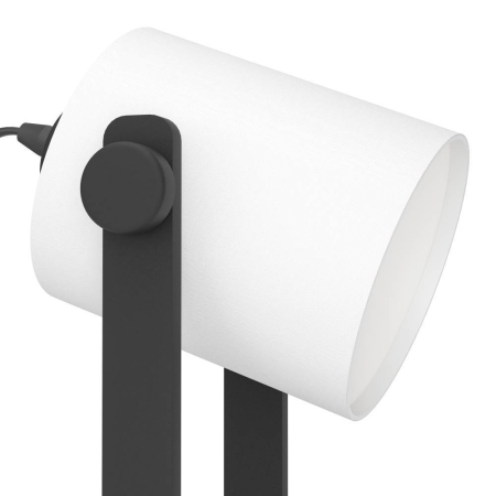 Veioza EGLO Hornwood 1 43428 E27 1X28W 220-240V,50/60Hz L 195mm x H 425mm otel/lemn negru tesatura alba IP20 [1]