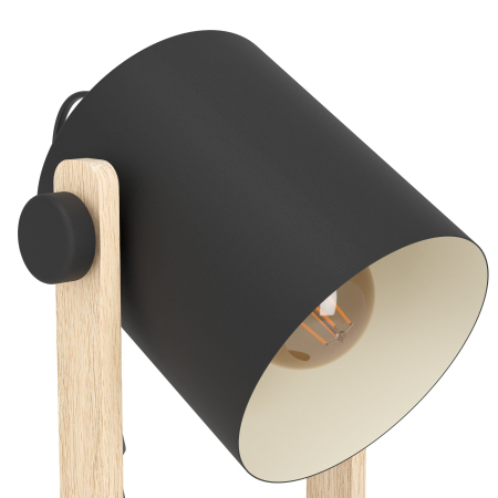 Veioza EGLO Hornwood 43519 E27 1X28W 220-240V,50/60Hz L 210mm x l 180mm x H 420mm otel negru/crem lemn maro IP20 [1]