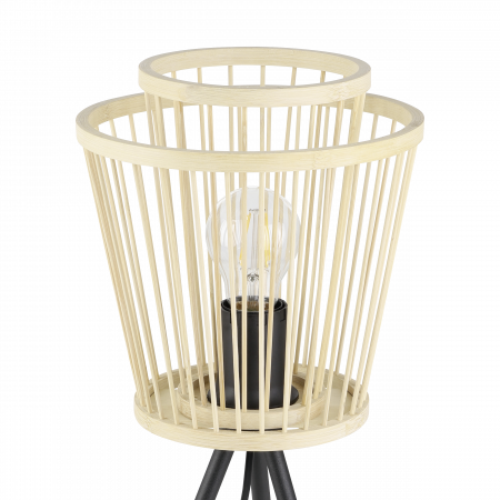 Veioza EGLO Hykeham E27 1x40W  lm Metal/Lemn Black IP20 [1]
