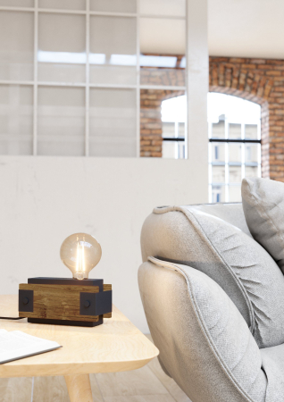 Veioza EGLO Layham 43469 E27 1X16W 220-240V,50/60Hz L 200mm x l 85mm x H 100mm otel/lemn negru/maro  IP20 [5]