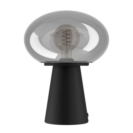 Veioza EGLO Madonnina 900946 E27 1X40W 220-240V,50/60Hz H 325mm x Ø250mm otel negru sticla vaporizata gri IP20 [3]