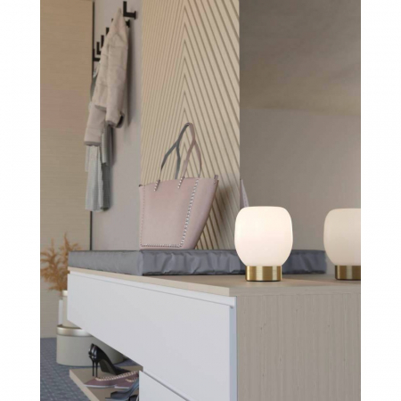 Veioza EGLO Manzanares 900307 E27 1X40W 220-240V,50/60Hz H 180mm x Ø145mm otel alama periata/gold sticla mat/opal alba IP20 [1]